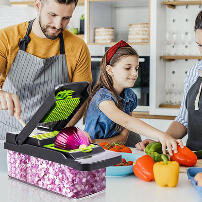Cortador e Fatiador Multifuncional de Alimentos – Rápido, Preciso e Seguro