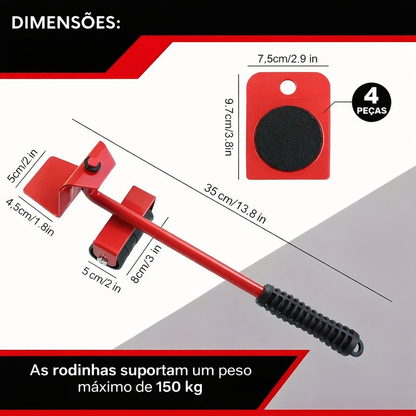 Levantador Profissional de Móveis – Kit 5 Peças